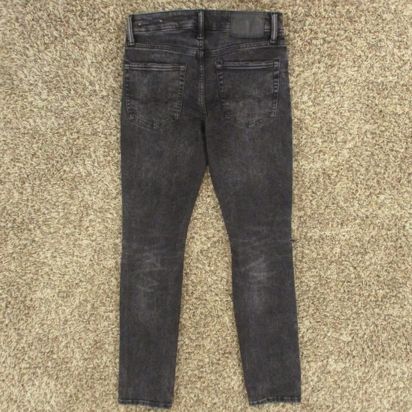 American Eagle Jeans Men's 29x31 Black Slim Next Level Flex Distressed Denim - Picture 2 of 9